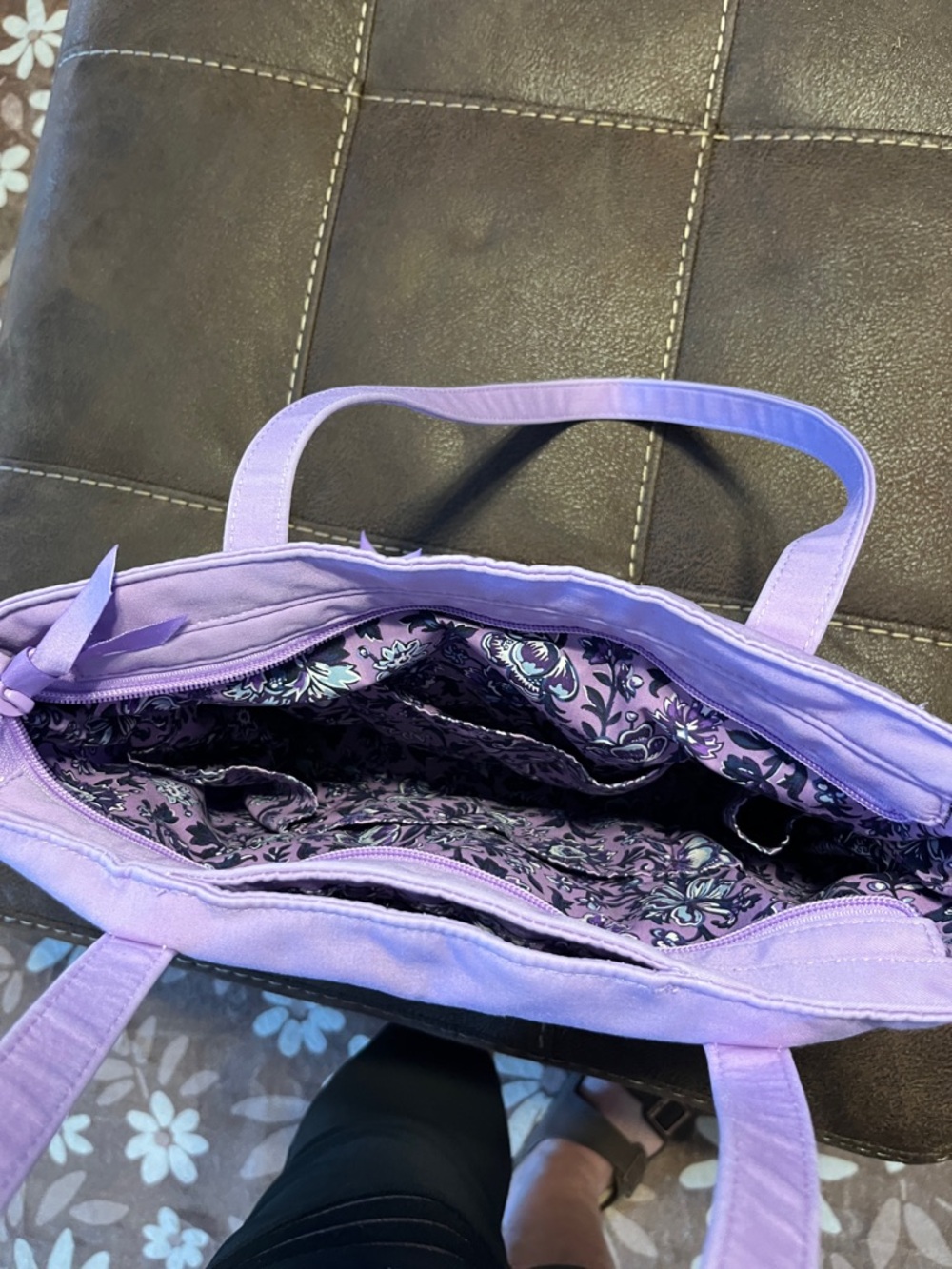 Vera Bradley Lavender Zip-Front Everyday Tote - Picture 3 of 4